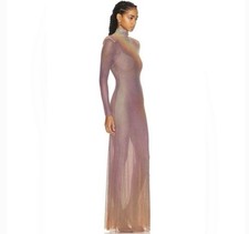 SELF-PORTRAIT Crystal Embellished Gradient Pattern Stretch Maxi Dress Size 4 NWT