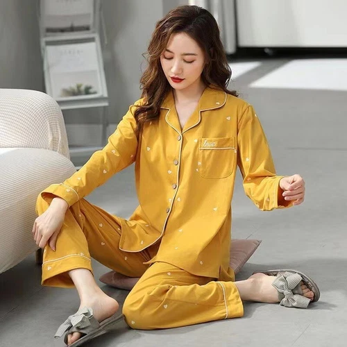 Cotton Women's Pajama Set Soft Long Sleeve Pajama Set with Pocket- - Picture 13 of 33