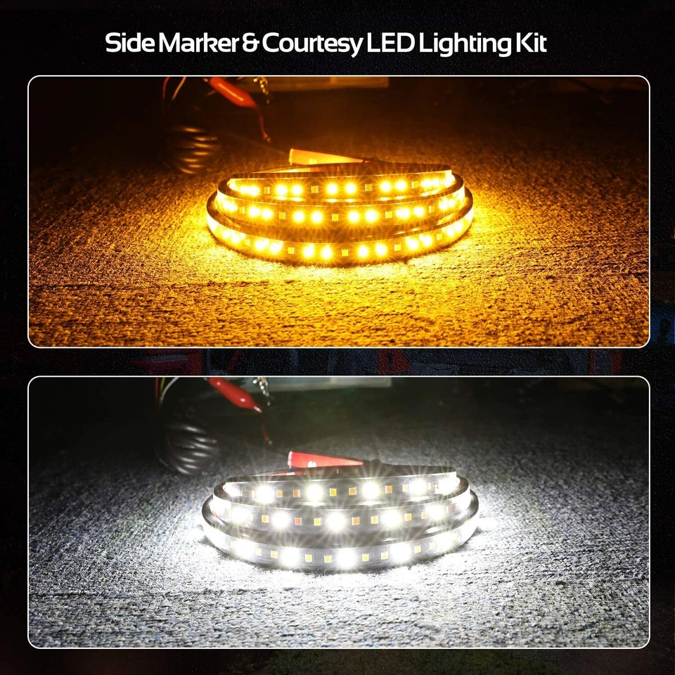 2x 70" luzes de prancha de corrida LED DRL faixa de degrau lateral para Ford F-150 F-250 F-350 - Imagem 4 de 4