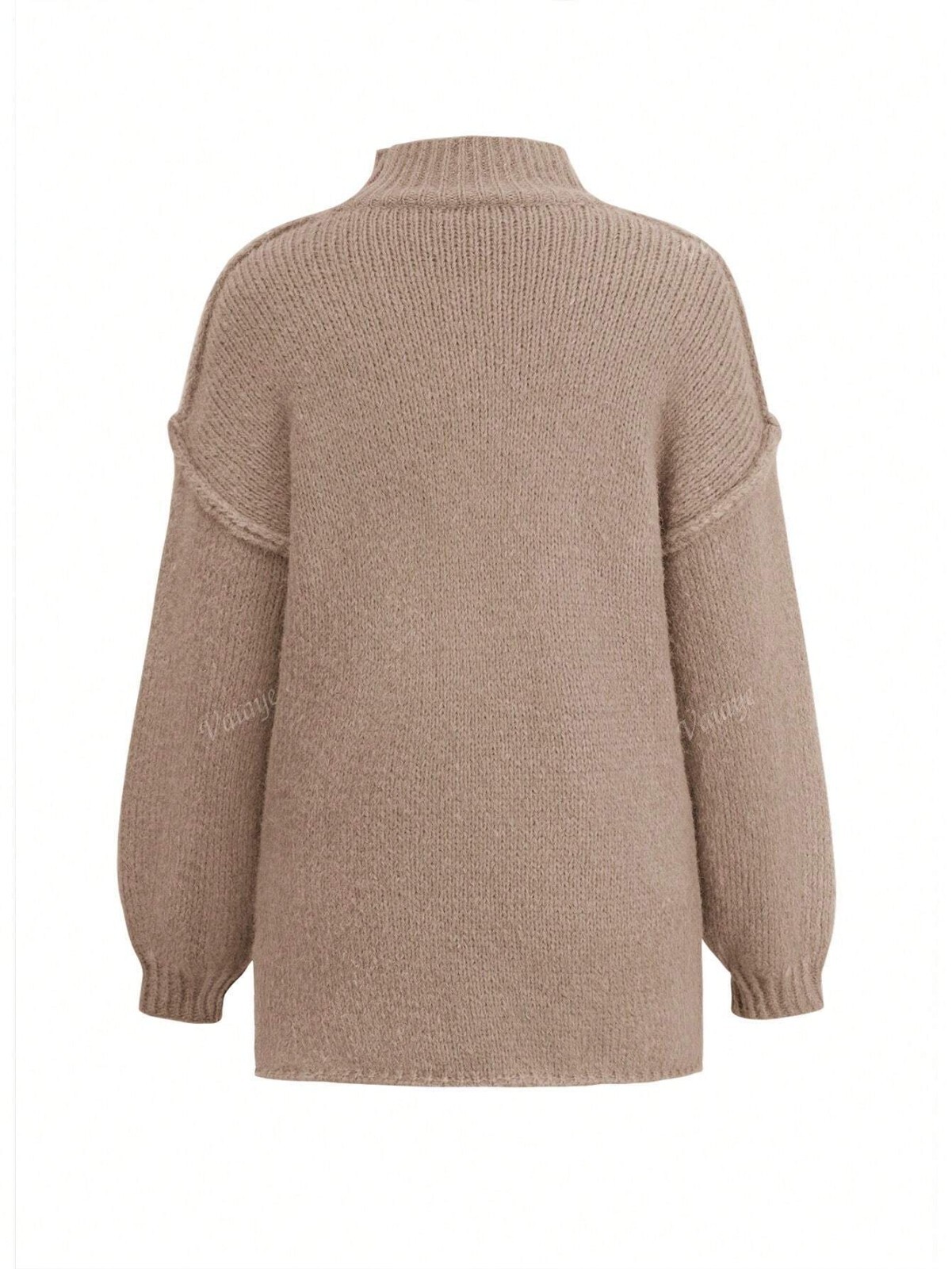 Women's Solid Color Stand Collar Drop Shoulder Sw… - image 3