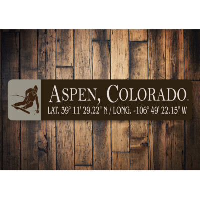 Aspen Colorado Latitude And Longitude Sign | eBay