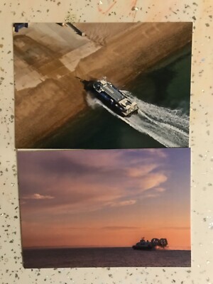 2 Solent Fähre Kunst Postkarten Isle Of Wight Ryde Luftkissenfahrzeug Schiff Boot Südsee 