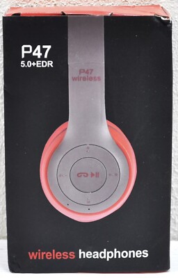 P47  5.0+EDR   Wireless Bluetooth Foldable Headphones - Red  NEW IN BOX