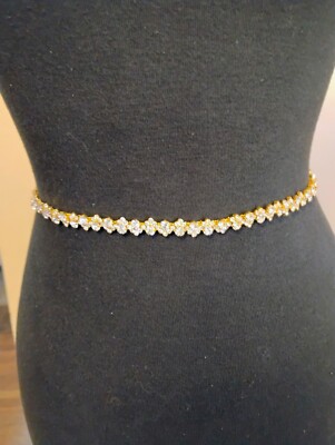 Gold Color Wedding Sash Belt 17 Inches With Organza Ruban 