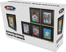Pack of 6 BCW Black Wall Mountable Interlocking Trading Card Display Frames