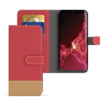 Tasche FüR Samsung Galaxy S6 Edge Jeans Cover Handy Schutz HüLle Rot