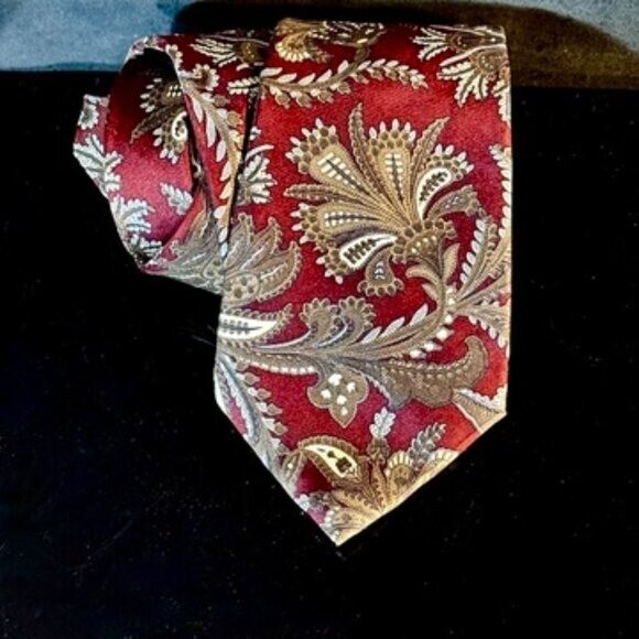 Dior Mid Century Modern Ties Neckwear Tie 100% All Silk Brown Baroque Paisley thumbnail 13