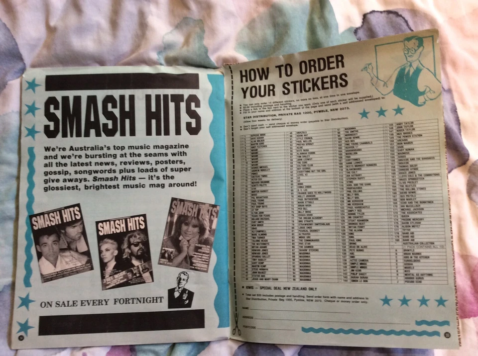 1986 Smash Hits Magazine Sticker Collection Panini 175/180 Of Original Set Rare - Image 2 of 4