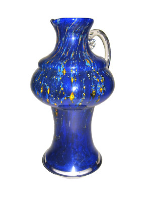 Vintage Glas Vase Eisch Pfauenauge  Mid Century Modern Glaskrug 1960er Jahre