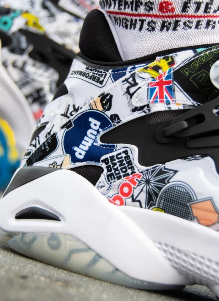 Reebok Pump Court Sticker City Black White Basketball Shoes Mens FW7826 - Image 3 of 4