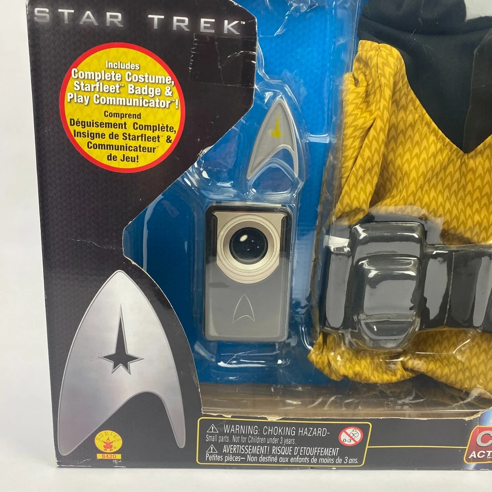 Star Trek Costume Captain Kirk Box Set Child Size 4-6 Cosplay Rubies Complete - Image 3 of 4