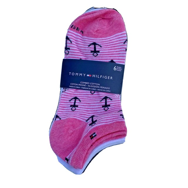 Tommy Hilfiger Women's Combed Cotton No Show Socks 6 Pairs Pink for