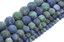 Matte Azurite Beads Grade AAA Round Gemstone Loose Beads 4/6/8/10/15-16MM