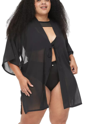 backless kimono dress Alula Chain Sequin Embroidered Butterfly Kimono Slit Sleeve Backless –  roschic main image 0