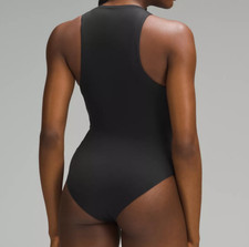 NEW Lululemon Wundermost Ultra-Soft Nulu High-Neck Sleeveless Bodysuit M Black