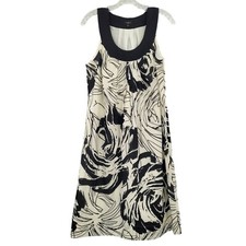Talbots Women's Silk-Blend Halter Abstract Flower Print Dress Size 10