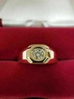 14K Gold Over Mens 1.00 CT Round Cut Lab Created Diamond Solitaire Pinky Ring