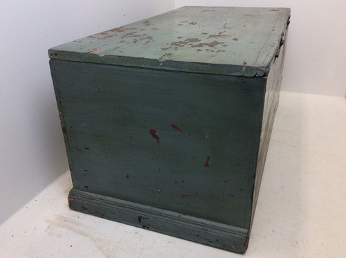 Antique Old Repainted Distressed Paint Stenciled Floral Childrens Kids Toy Box - Picture 10 of 12