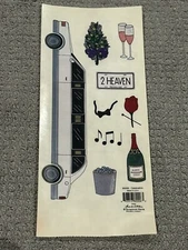 1 Large Vintage Sheet Celebration Champagne Limo Flowers Wine Scrapbook Stickers