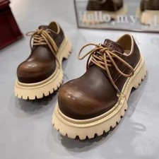 Scarpe da uomo stile britannico in pelle testa grande stivali alti plateau fondo spesso