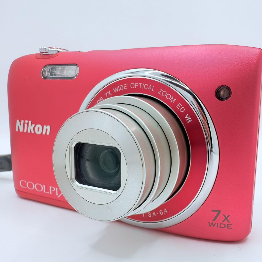 Nikon Coolpix S3500 Strawberry Pink 7X Zoom Compact Digital | eBay