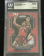Shakira Austin Signed 2022 Panini WNBA Ruby Wave Prizm # 183 RC BAS Autograph