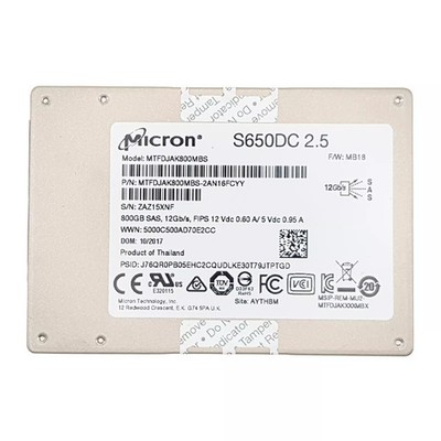 Micron SSD (MTFDJAK800MBS) 800 GB S650DC (SFF 2,5 Zoll) SAS-3 12 G NEU