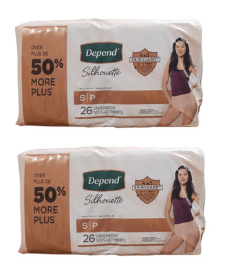 2-PACK Depend Silhouette Incontinence-Postpartum Underwear Women Small 26Ct.
