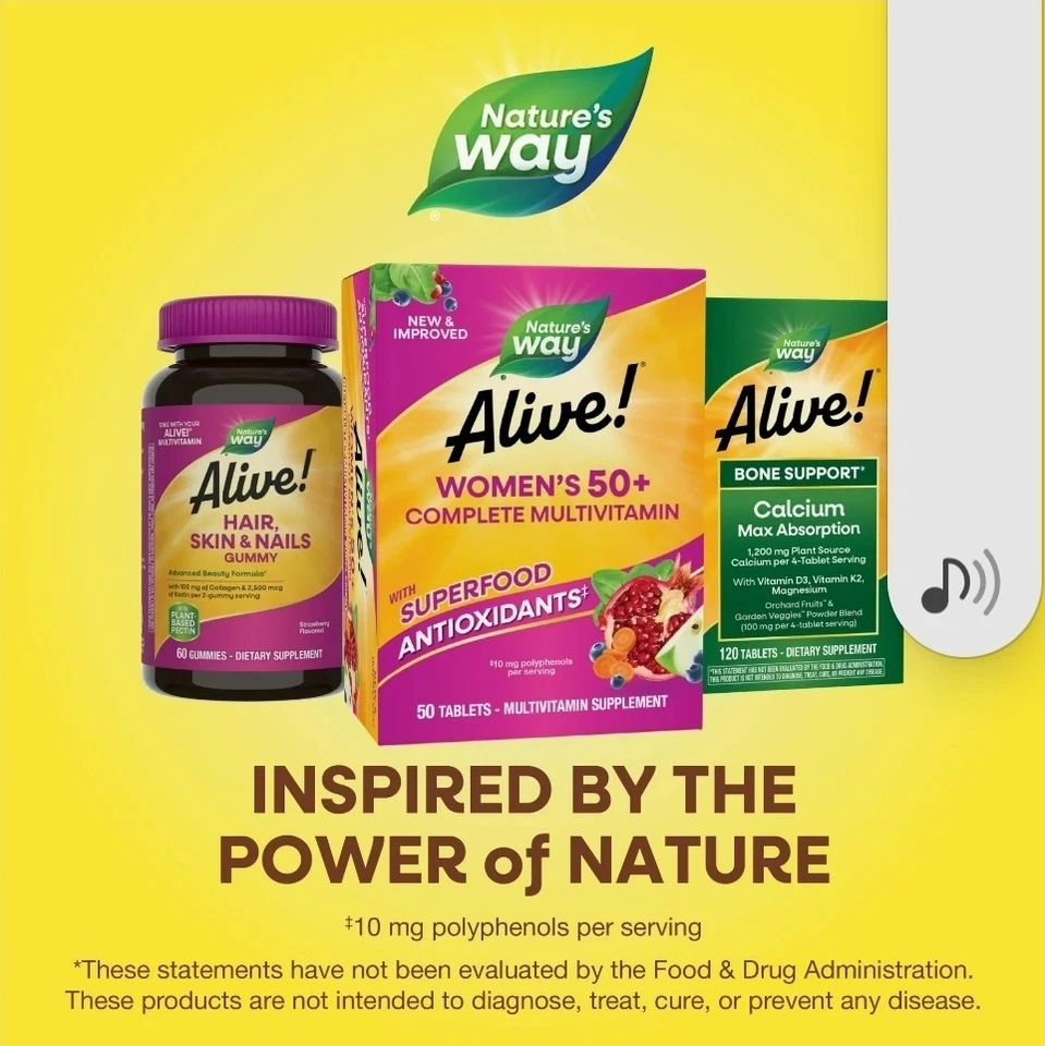 Nature's Way Alive! Women's 50+ Complete Daily Multivitamin 50 Tabs W/Superfoods - Image 3 of 4