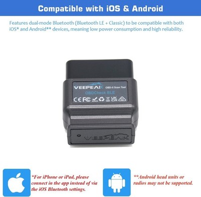 Veepeak, OBDCheck BLE OBD2 Bluetooth Scanner Auto OBD & App