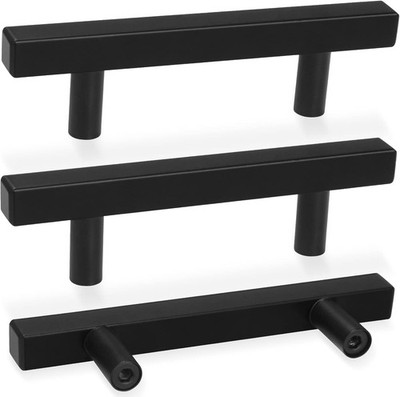 30-Piece Square Cabinet Handles Matte Black Drawer Pulls 5-Inch Length