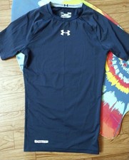 Under Armour Mens Blue COMPRESSION Heat Gear Shirt Size small short sleeve