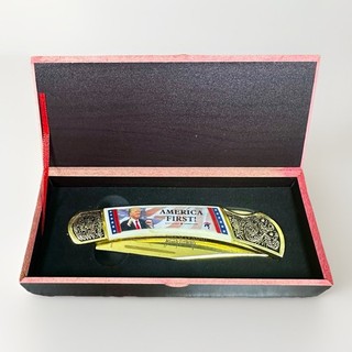American Mint Donald Trump Pocket Knife USA President Collectible w Box COA