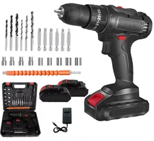 Hammer Drill Cordless Brushless Impact Driver Combo Kit With 2 Battery & Charger