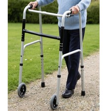 Folding Walking Frame Lightweight Aluminium Walker Adjustable Zimmer With Wheels