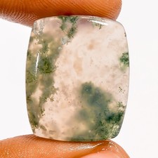 18.5 Ct AAA Natural Moss Agate Radiant Shape Cabochon Loose Gemstone 21X18X4 mm
