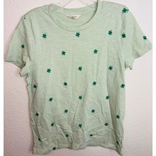 Lucky Brand Women's Clover Embroidered Slub T-Shirt, Size Small, NWOT
