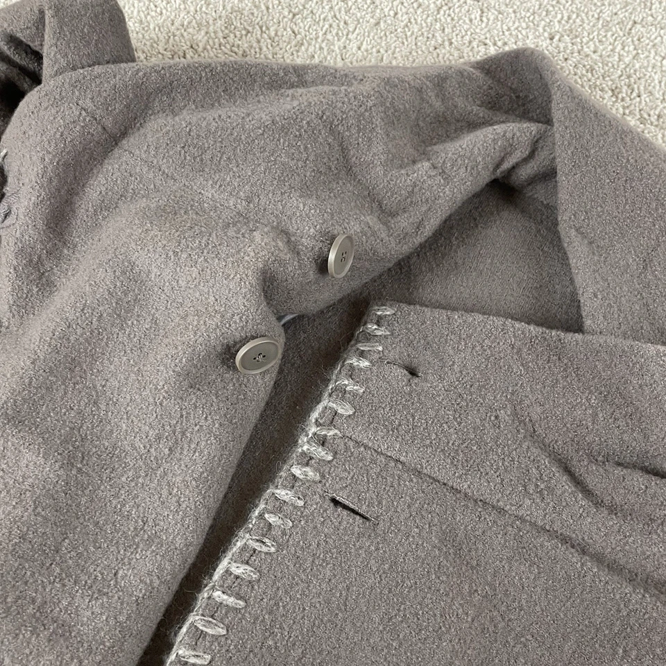 Asymmetrical Wrap Coat Women’s 2P Wool Boho Cottagecore Minimalist Lagenglook R2 - Image 4 of 4