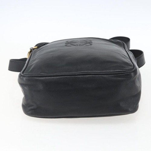 LOEWE Anagram Shoulder Bag Leather Black Gold Auth ka2028 - Afbeelding 5 van 23