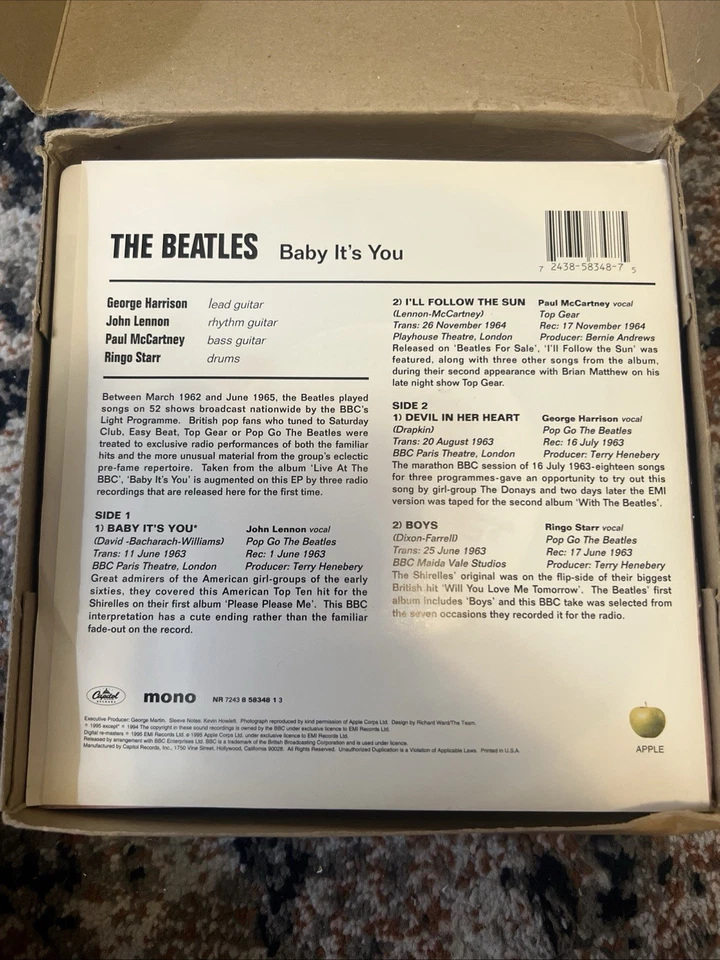 The Beatles Baby It's You 1995 Mono 45rpm EP - New - Image 2 of 2