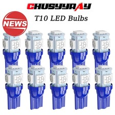 10x Blue T10 194 168 Led Car Instrument Panel Dash Lightsbulbslamp For Toyota