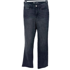 Diane Gilman DG2 Bootcut Stretch Jeans Womens Size 4 Tall Washed Black