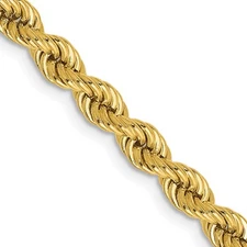 14k Yellow Gold 4mm Regular Rope with Lobster Clasp Chain Necklace 24" 31.82gm