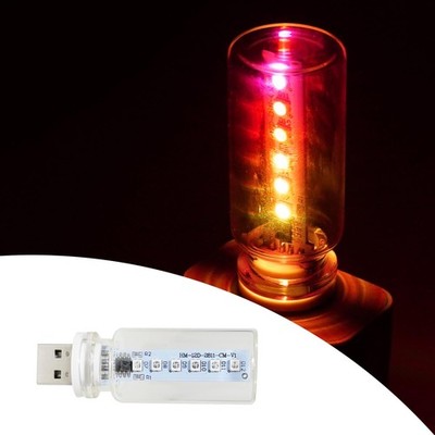 Car Interior Led Light Glass Bulb USB 5V Plug in, RGB 7 Colors 7 Mo Size: 1 Pc