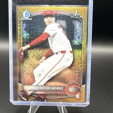 🔥⚾️MASON MORRIS 2025 Bowman Chrome 1st Gold Mega Box Mojo Refractor SP /50!⚾️🔥
