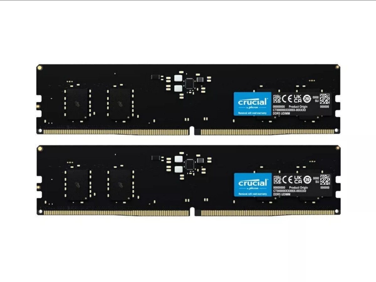 Crucial 16GB DDR5 RAM (2 x 8GB) 4800MHz CL40 288-Pin Memory