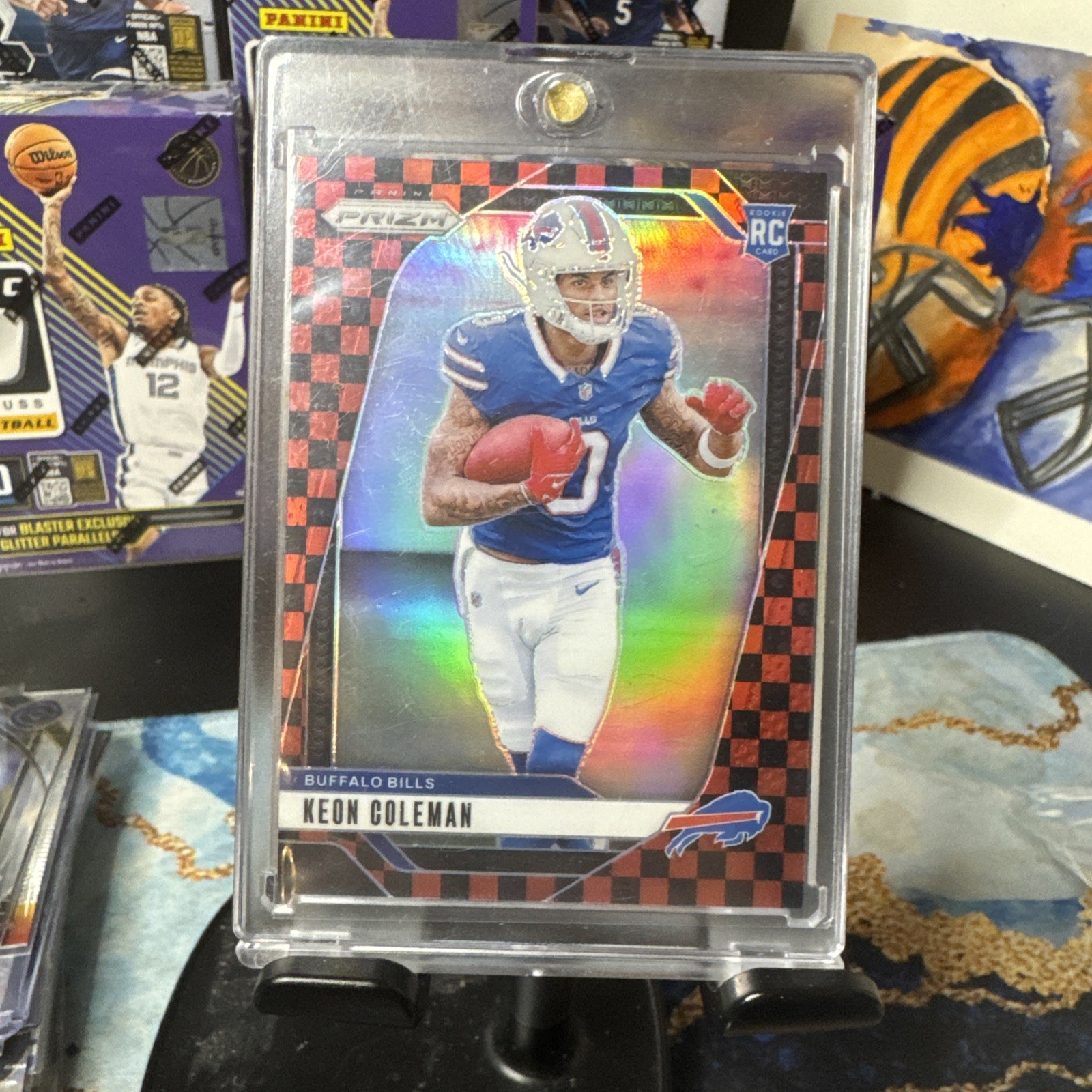 2024 Panini Prizm - Keon Coleman #362 Black & Red Checker (RC)