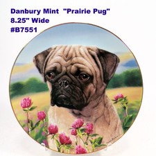 Pug Plates Vintage Danbury Mint Prairie Pug 8...