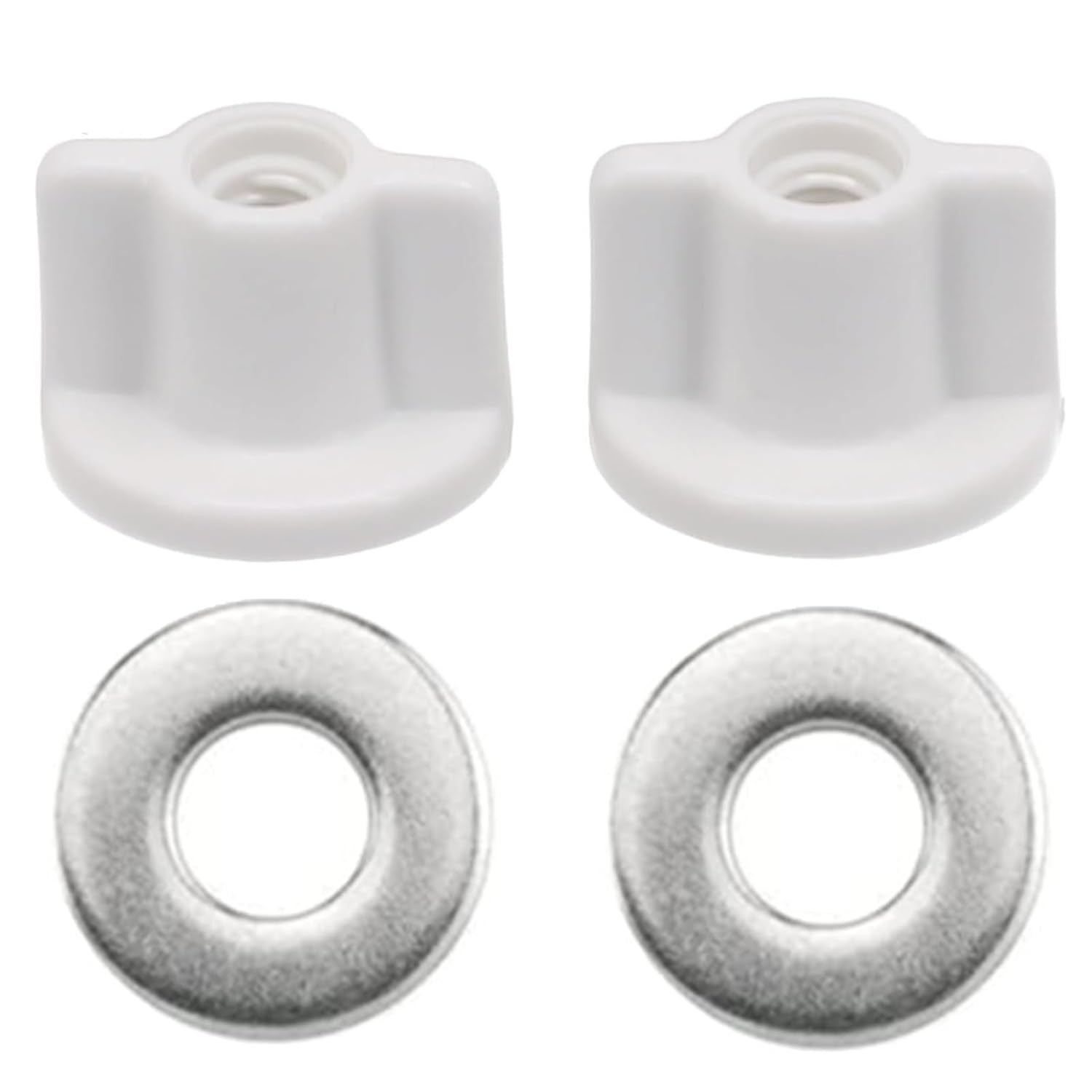 2 Pairs Toilet Seat Fixings Back Nut Screws with Washers for Bottom Fixing 6mm