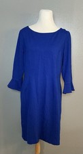 Talbots Bell Sleeve Sheath Dress Sz 12 Royal Blue
